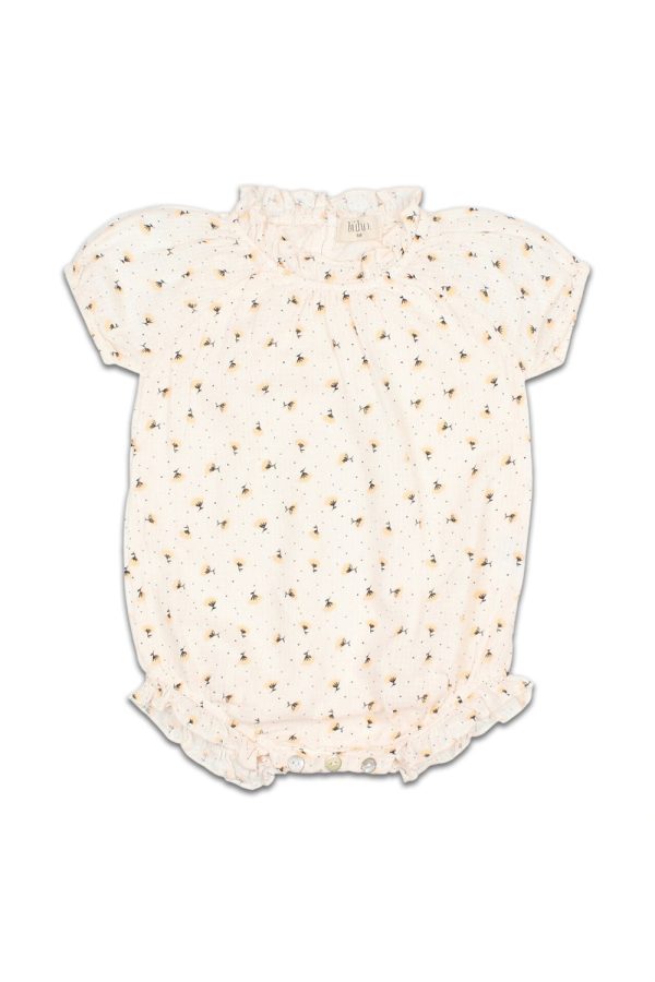 barboteuse en coton bio fleurie