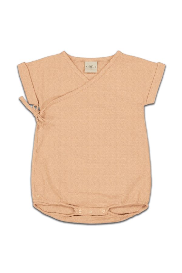 Barboteuse Nuage Pêche en coton bio