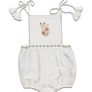 barboteuse folk milk avec broderie fleurs