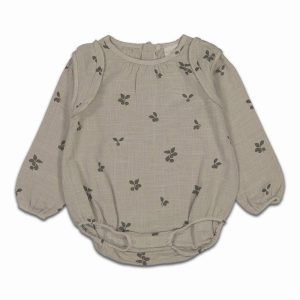 Barboteuse Esmée Prunes Taupe de Body Bébé Boutique
