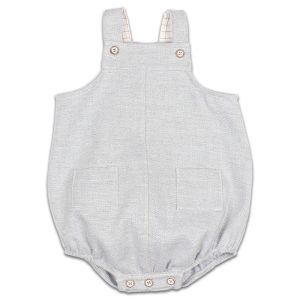 Barboteuse en lin gris clair