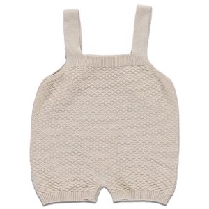 Barboteuse en tricot beige