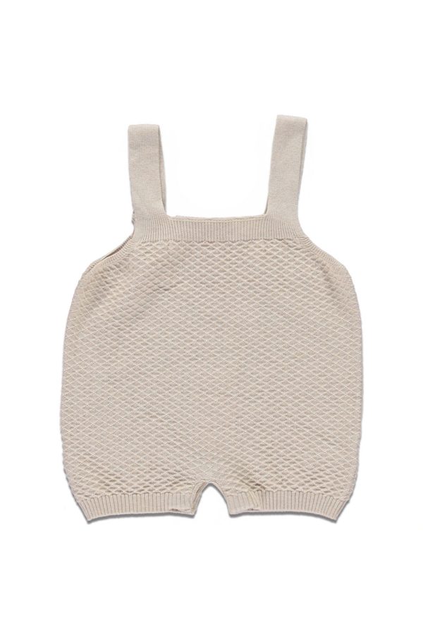 Barboteuse en tricot beige