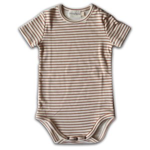 body bébé rayures cannelle